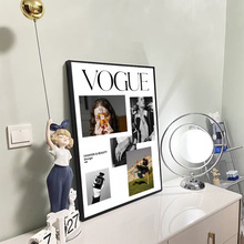 时尚杂志VOGUE海报装饰画摆件品电视边斗柜现代极简黑白风格挂画