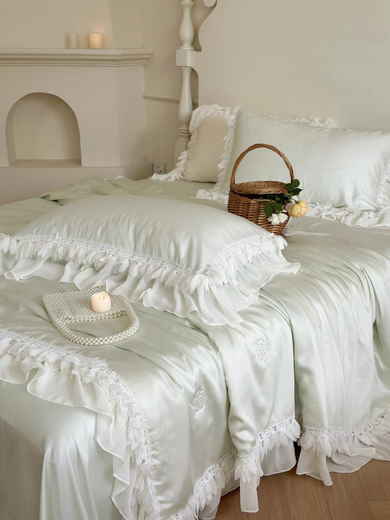 夏日色调|法式唯美夏季天丝凉感夏被空调被四件套丝滑裸睡薄被子