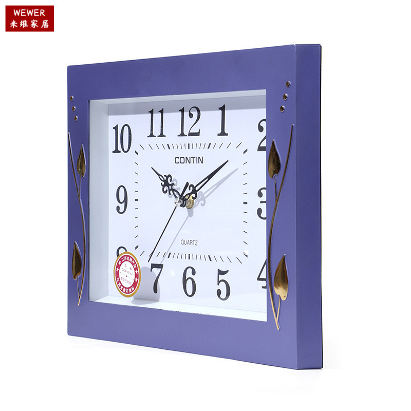 Kangtian New Home Fashion High-End Wall Clock Living Room Punch-Free European Entry Lux Clock Wall-Mounted Factory Wholesale