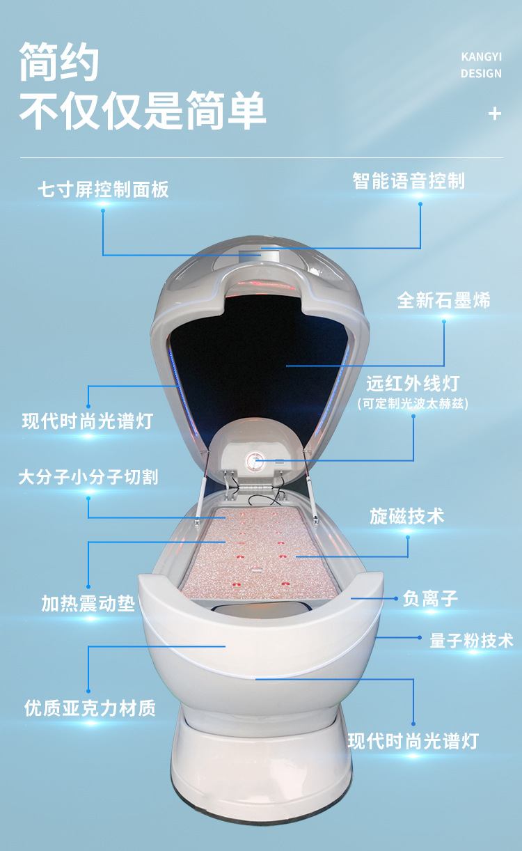 太赫兹旋磁熵减仪人体热疗机石墨旋磁熵减能量舱汗蒸养生太空仓
