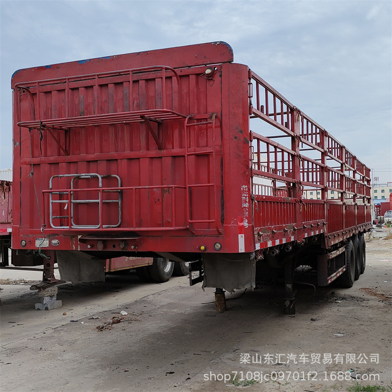 购销二手轻体13米高栏半挂车 13米60半挂车价格 出口平板半挂车