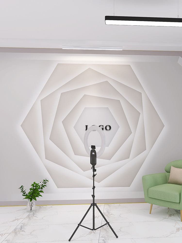 3d网红服装直播间背景墙纸男女装店拍照轻奢高级感装饰美甲店壁纸