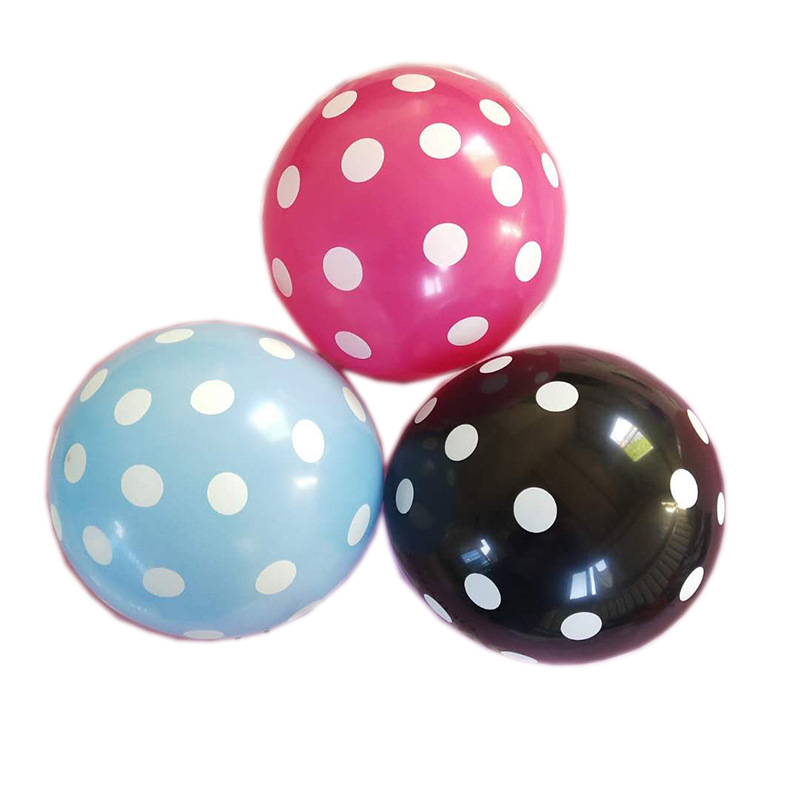 12-Inch Thick round Polka Dot Balloon Cartoon Expression Balloon Printed Polka Dot Rubber Balloons Decorative Holiday Supplies