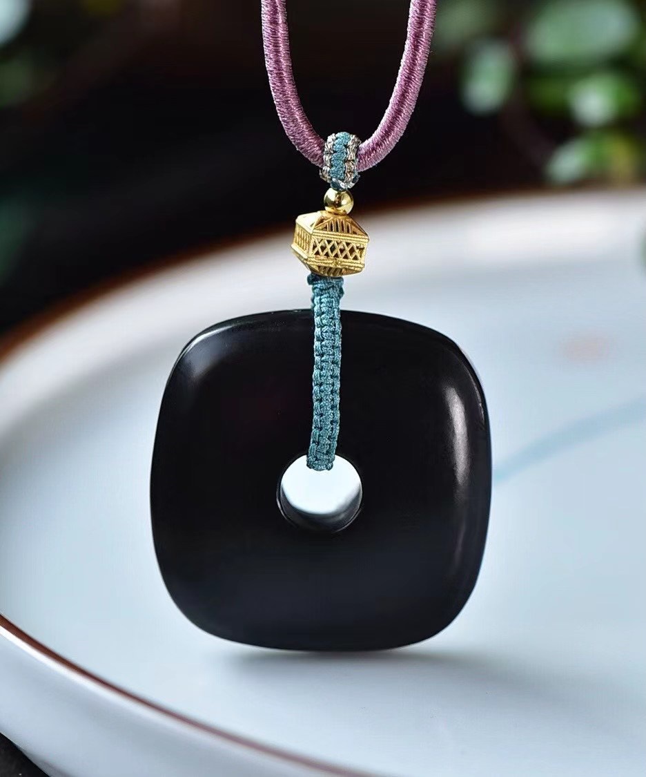 新疆和田玉墨玉方塘平安扣-阿里巴巴