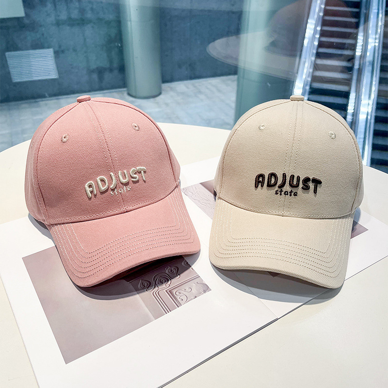 际初潮流时尚黑色棒球帽子女款春季字母百搭显脸小大头围街头鸭舌