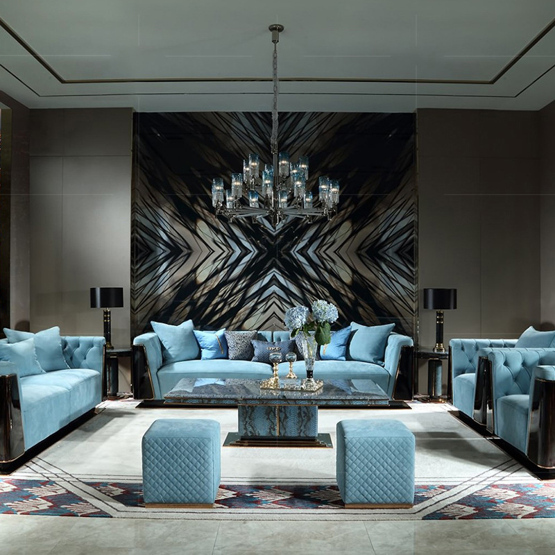 宾利意大利轻奢磨砂真皮沙发 高端大别墅客厅巴夏沙发 罗浮宫家具