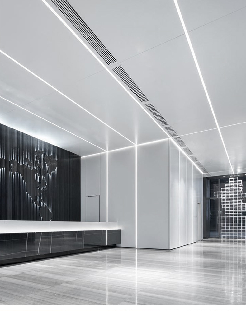 黑色led线条灯嵌入式吊顶线性灯暗装铝合金灯槽明装线形灯铝槽灯