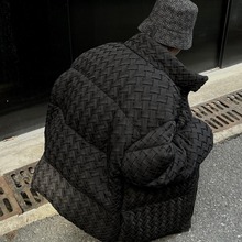cleanfit编织棉服男款设计小众棉衣高级感短款立领面包服外套冬季