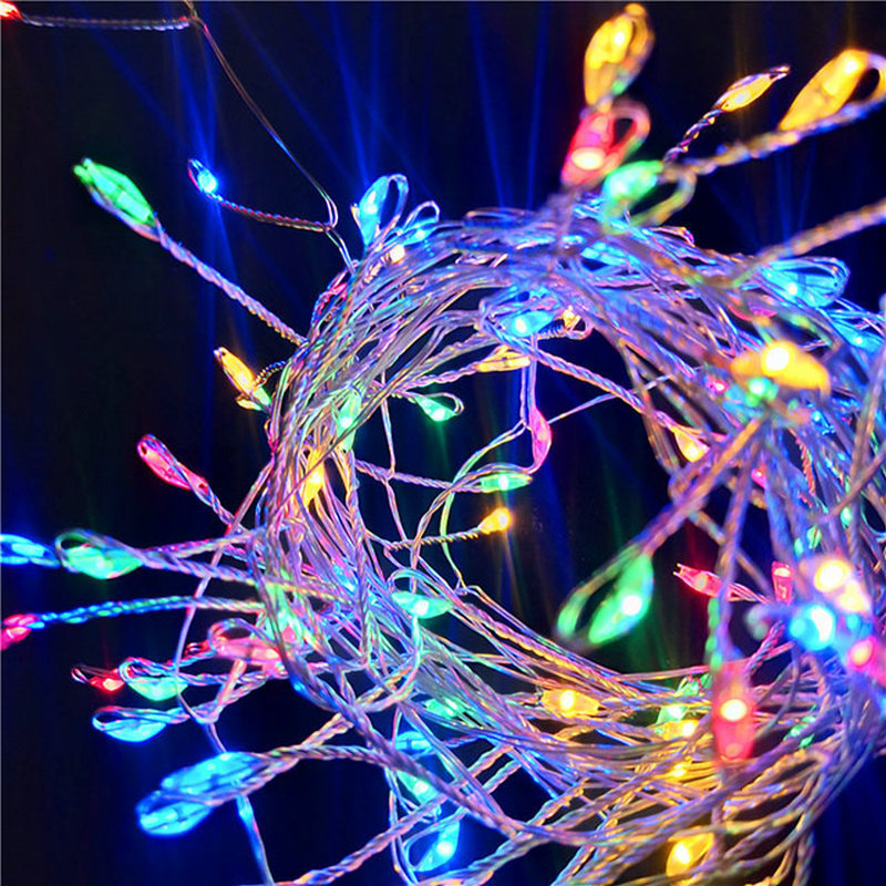 蜈蚣脚铜线灯串圣诞节日装饰led灯串婚庆布置铜丝星星彩灯批发