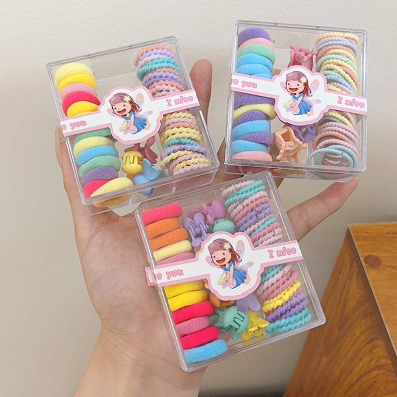 Girls' Colored Headband Children's Cute Rubber Band Baby Thumb Hair Band Girls' Hair Tie Small Boxed Rubber Band