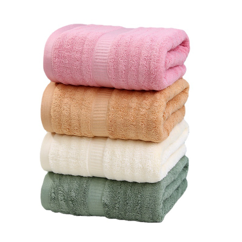 Plain Bamboo Fiber Bath Towel Wholesale Soft Absorbent Lint-Free Large Bath Towel Mother and Baby Home Gifts Bath Towel Printed Logo