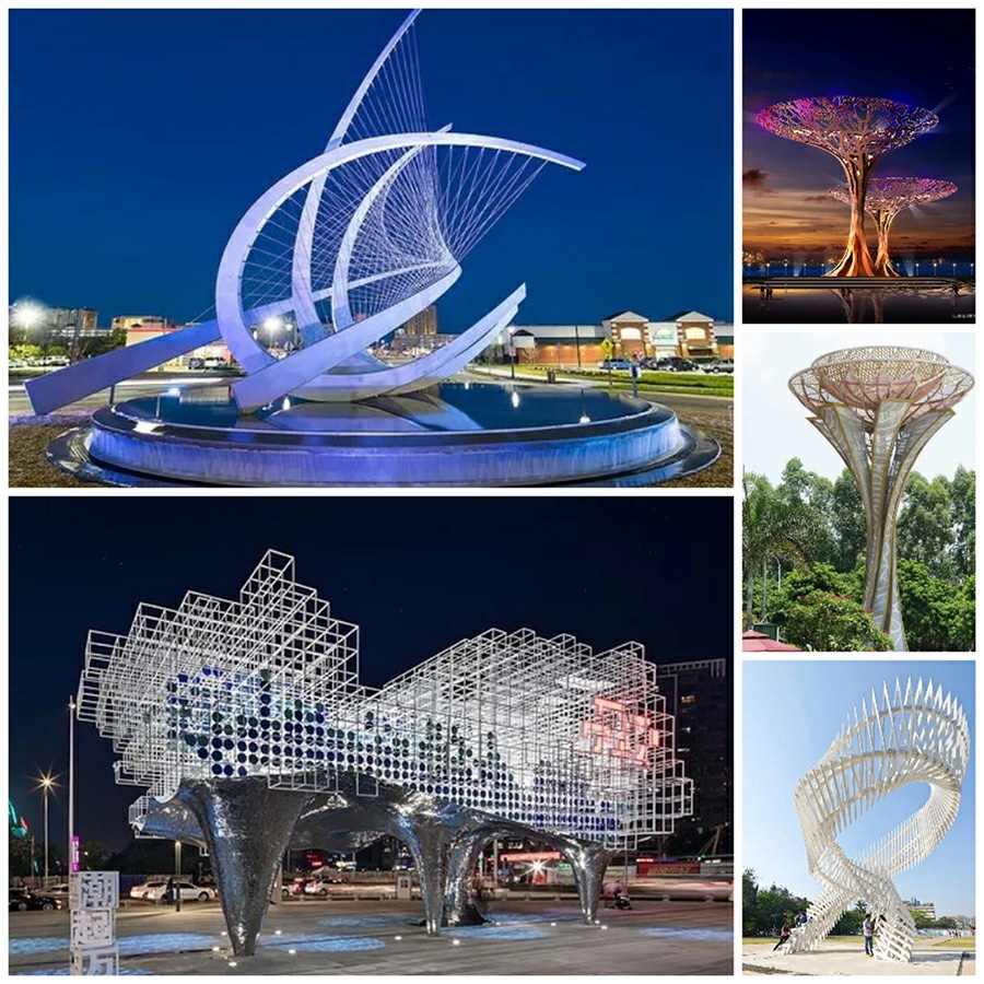 厂家大型不锈钢雕塑园林景观雕塑金属大摆件喷漆拉丝不锈钢雕塑