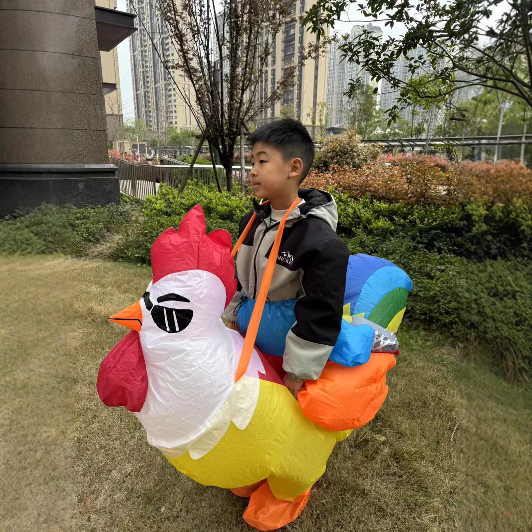 新款大公鸡充气服成人搞笑抖音同款节日派对装扮服商场活动道具服