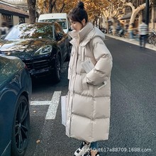 羽绒服女2023冬新款潮爆款中长款加厚面包服过膝宽松外套