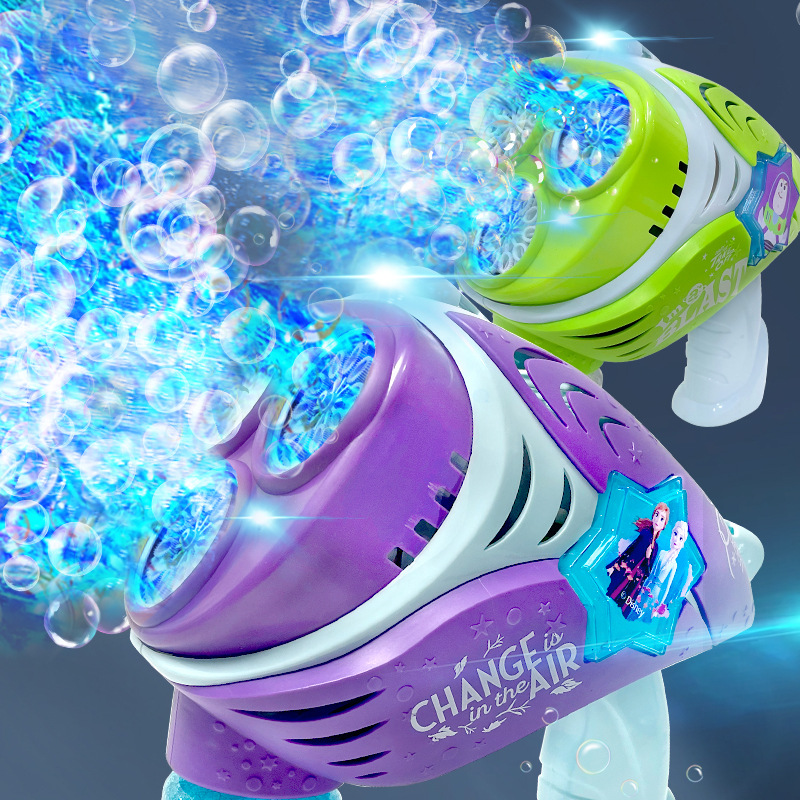 Genuine Disney Ice and Snow Bass Light Year Porous Bubble Machine Automatic Bubble Gun Internet Celebrity Bubble Machine One Piece Dropshipping