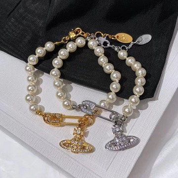高版本西太后土星珍珠别针手链女巴洛克小众高级轻奢百搭时尚名媛
