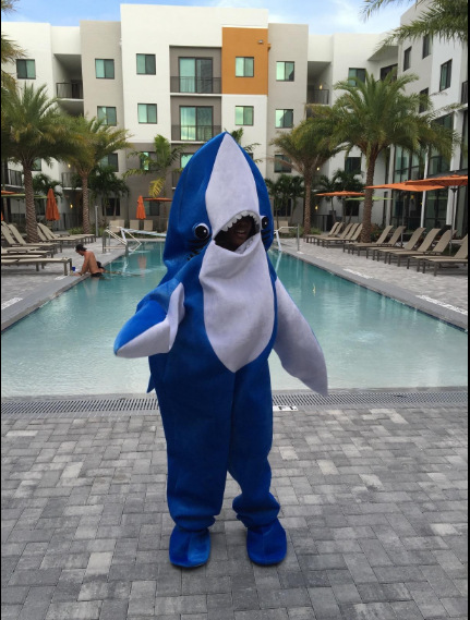 海底世界鲨鱼人偶服装cosplay大白鲨简易行走表演服儿童六一道具