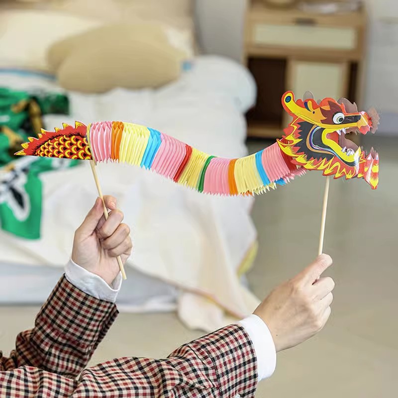 Pick-up Game Wedding Wedding Photo Props Bride and Bridesmaid Handheld Dragon Dance Colorful Dragon Shooting Best Man Swing Shot Paper Dragon