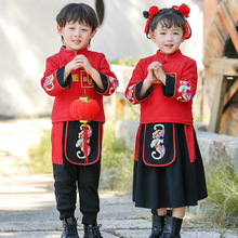 儿童汉服拜年服童装女童唐装新年套装宝宝周岁宴礼服男童过年年服