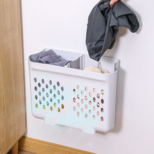 新可折叠分类脏衣篓 家用装脏衣服收纳筐 卫生间壁挂式洗衣篮批发
