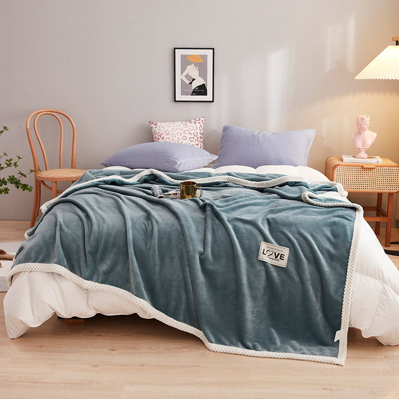 New Pure Color Milk Velvet Blanket Thickened Gift Blanket Sofa Blanket Nap Blanket Flannel Blanket Group Purchase Wholesale