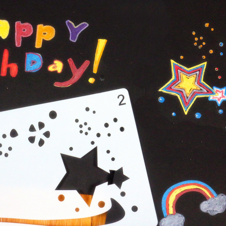 幼儿园成长手册装饰画画模板尺镂空 儿童宝宝相册手抄小报diy手工