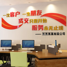 ZN0W批发公司企业文化墙标语团队激励口号办公室装饰3d立体贴纸励