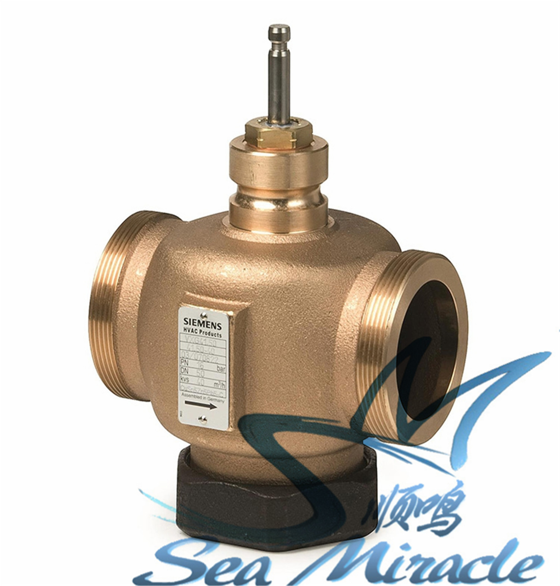 西门子vxg4150电动三通调节阀外螺纹水阀蒸汽阀dn50