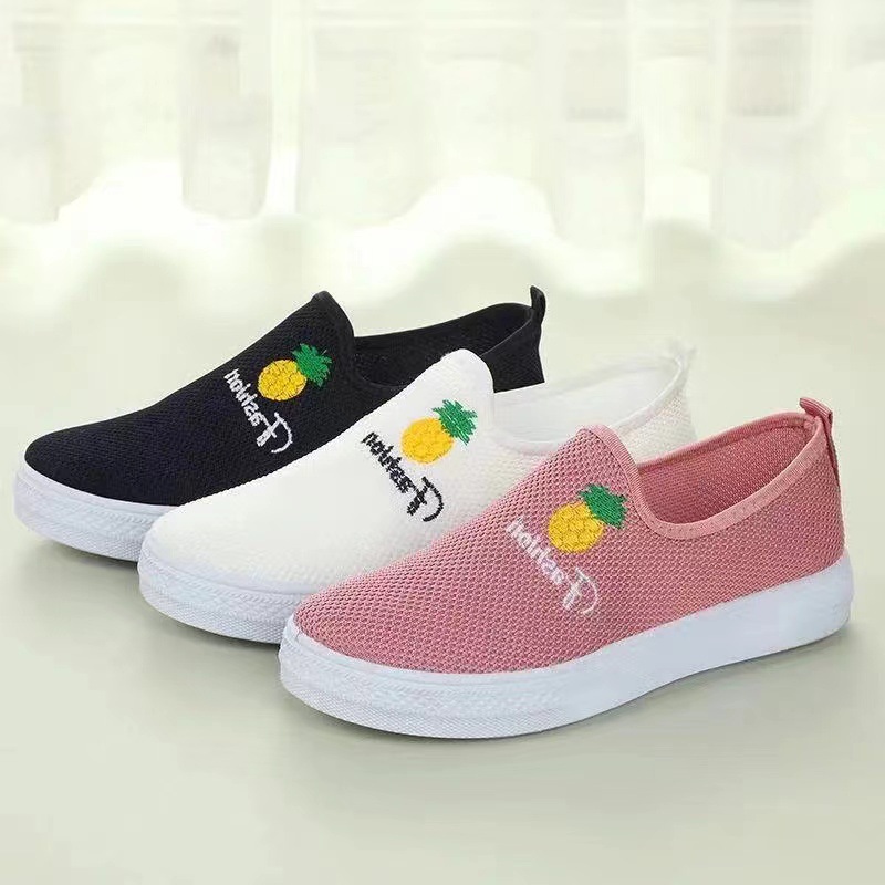 Sneaker Women's Casual Slip-on Loafers Low Top Canvas Middle-Aged and Elderly Pumps Daily Soft Bottom Mom Shoes