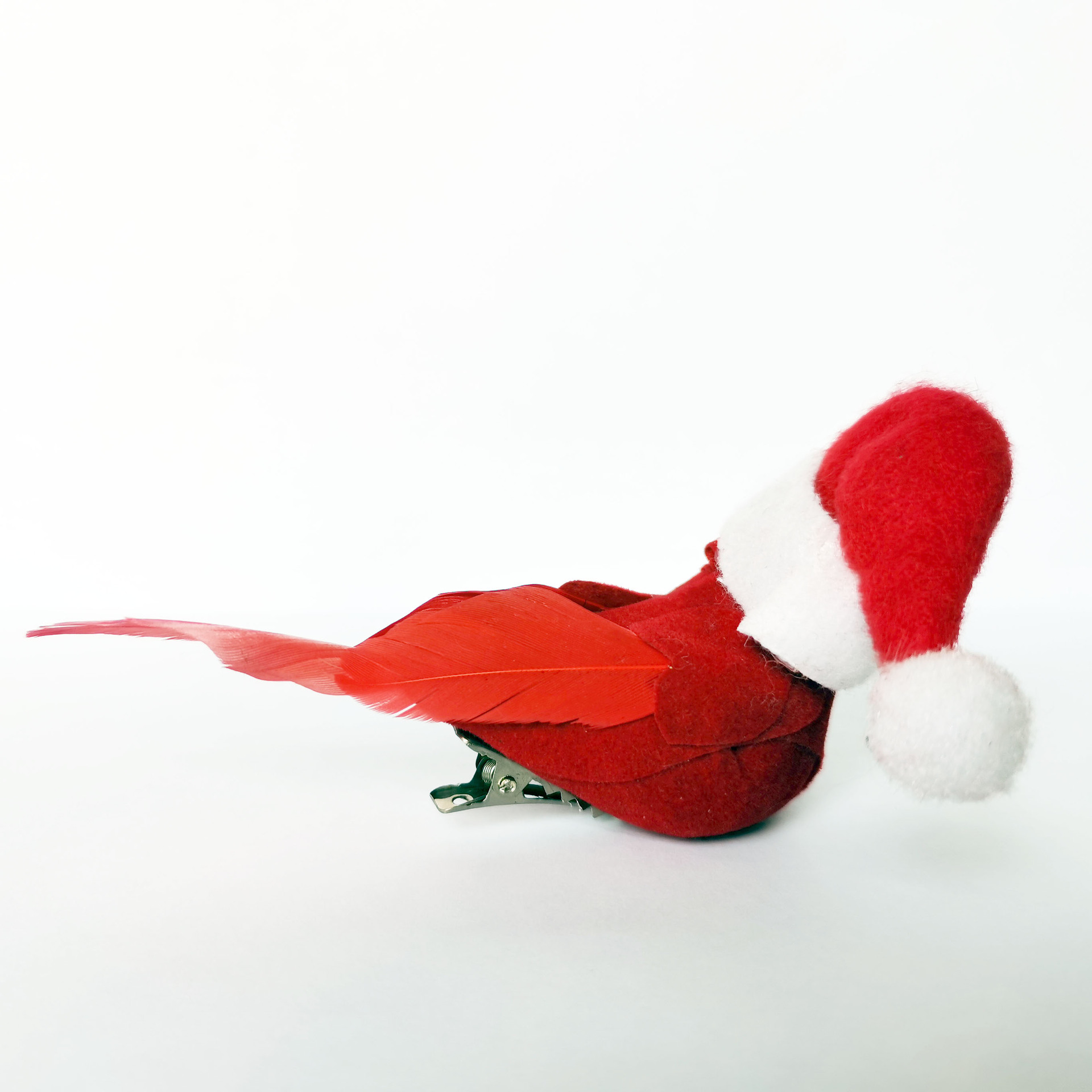 歪头红色圣诞红鸟装饰用品 仿真小鸟节日用品复活节
