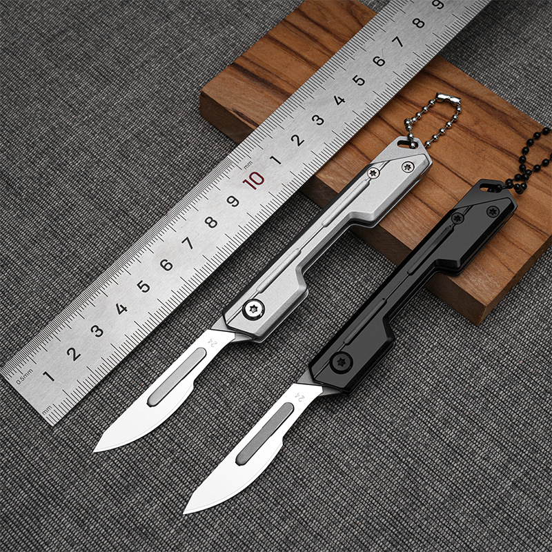 新款手术刀片折叠小刀轴承雕刻刀具 开快递迷你随身便携24号刀片