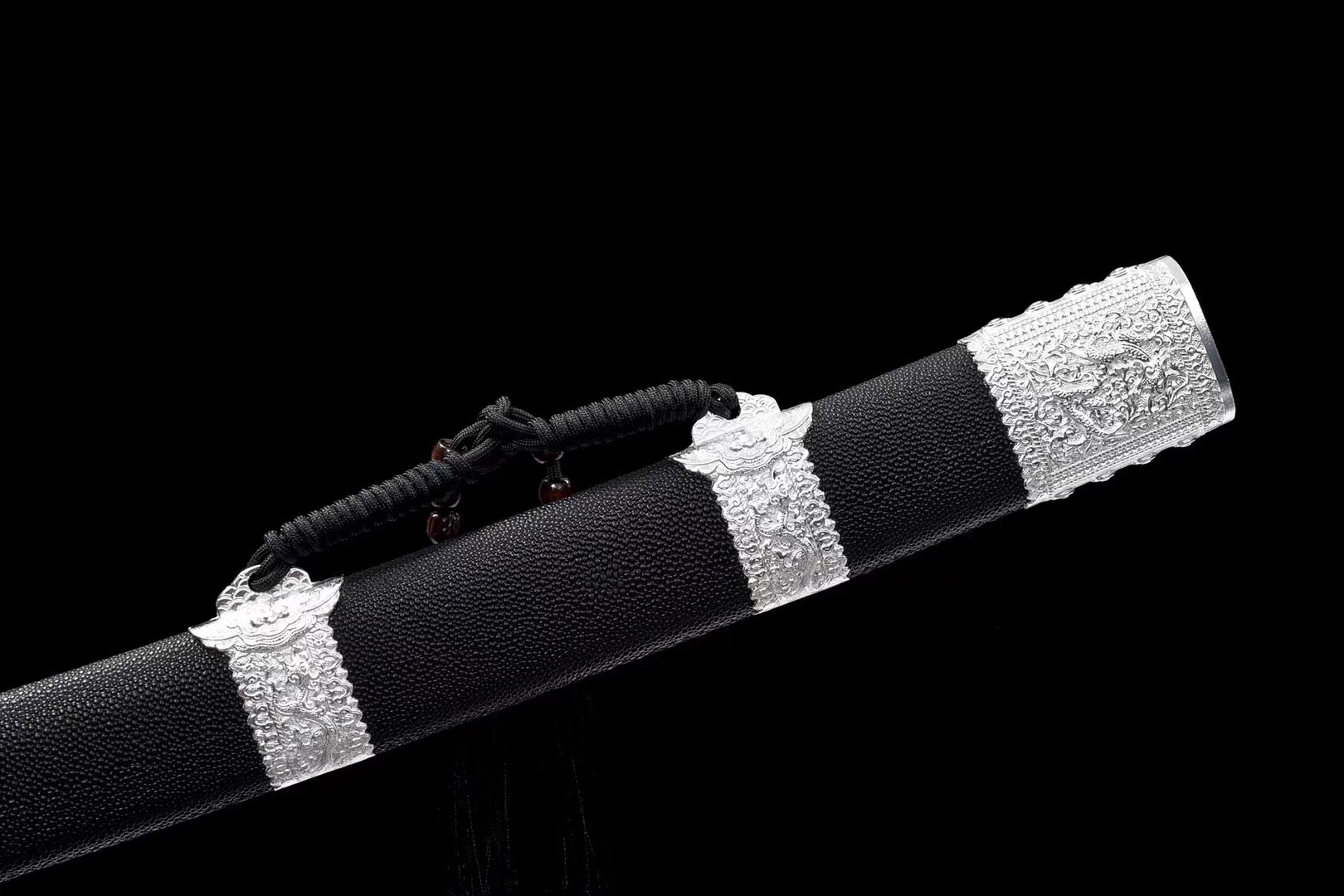 厂家批发龙泉市刀剑 镀银装双槽高锰钢锻打 中式传统一体康熙长刀