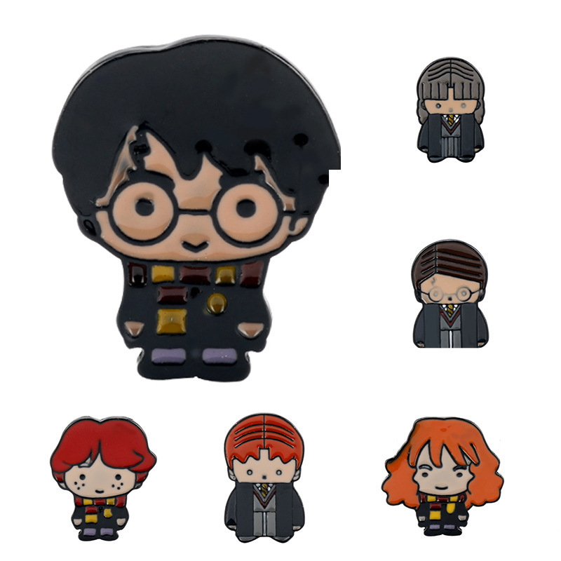 跨境热销 欧美影视q版格兰芬多赫敏罗恩个性胸针衣服包包配饰