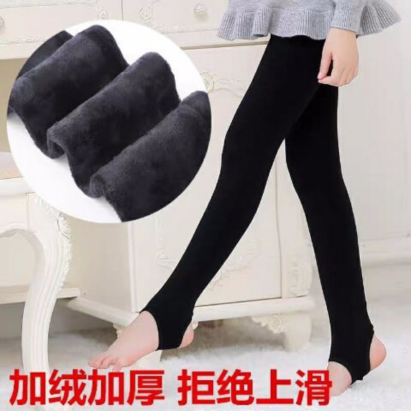 加绒打底裤女童儿踩脚厚薄舞蹈袜春秋冬季中大保暖子袜厂家直销