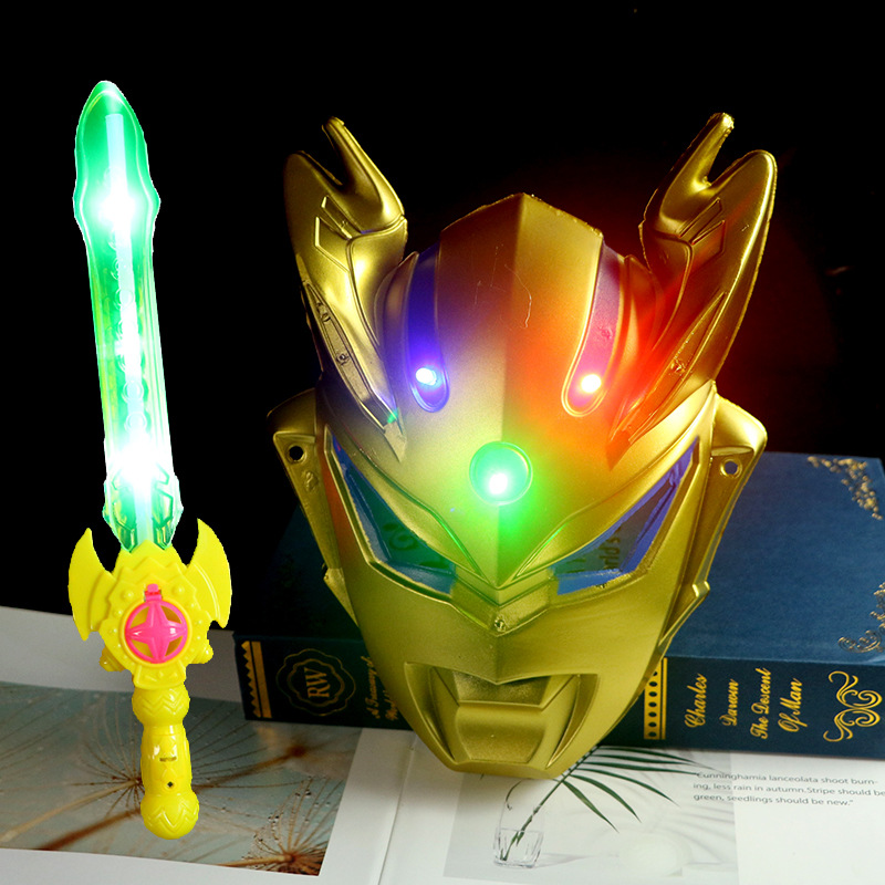 Light-Emitting Ultraman Mask Children Boy Light-Emitting Sword DiGa Celo Mask Light-Emitting Sword Night Market Stall