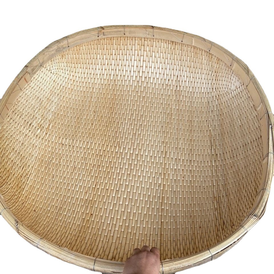 柳编笸箩圆形大号炒货筐收纳筐簸箩柳条簸箕现捞箩筐藤编手工商用
