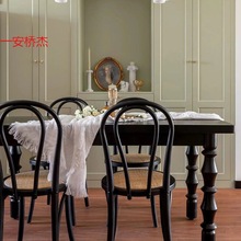 CL美式全实木餐桌椅组合复古法式原木餐桌现代会议桌长桌个性工作