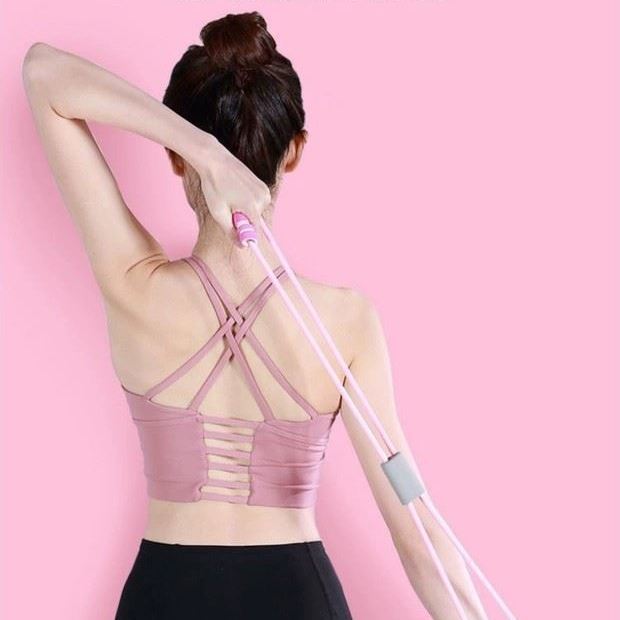 八字拉力器弹力拉力绳弹力带开背肩美背拉力带瑜伽健身器材家用