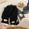 girl Leggings one Exorcism Plush trousers children Winter clothes baby Autumn and winter trousers Korean 2022 new pattern