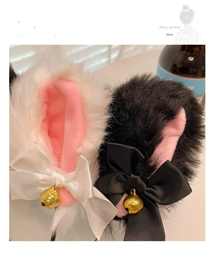 Cute Plush Cat Bell Headband Cat Ears Fox Headband Hairpin Barrettes Live Studio Atmosphere Props