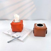 正方形桌面卷纸筒收纳盒轻奢纸巾盒创意纸巾套厕所擦手圆筒卷纸盒
