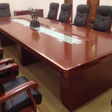 油漆会议桌长桌椅组合大小型实木皮办公家具培训桌谈判桌开会桌