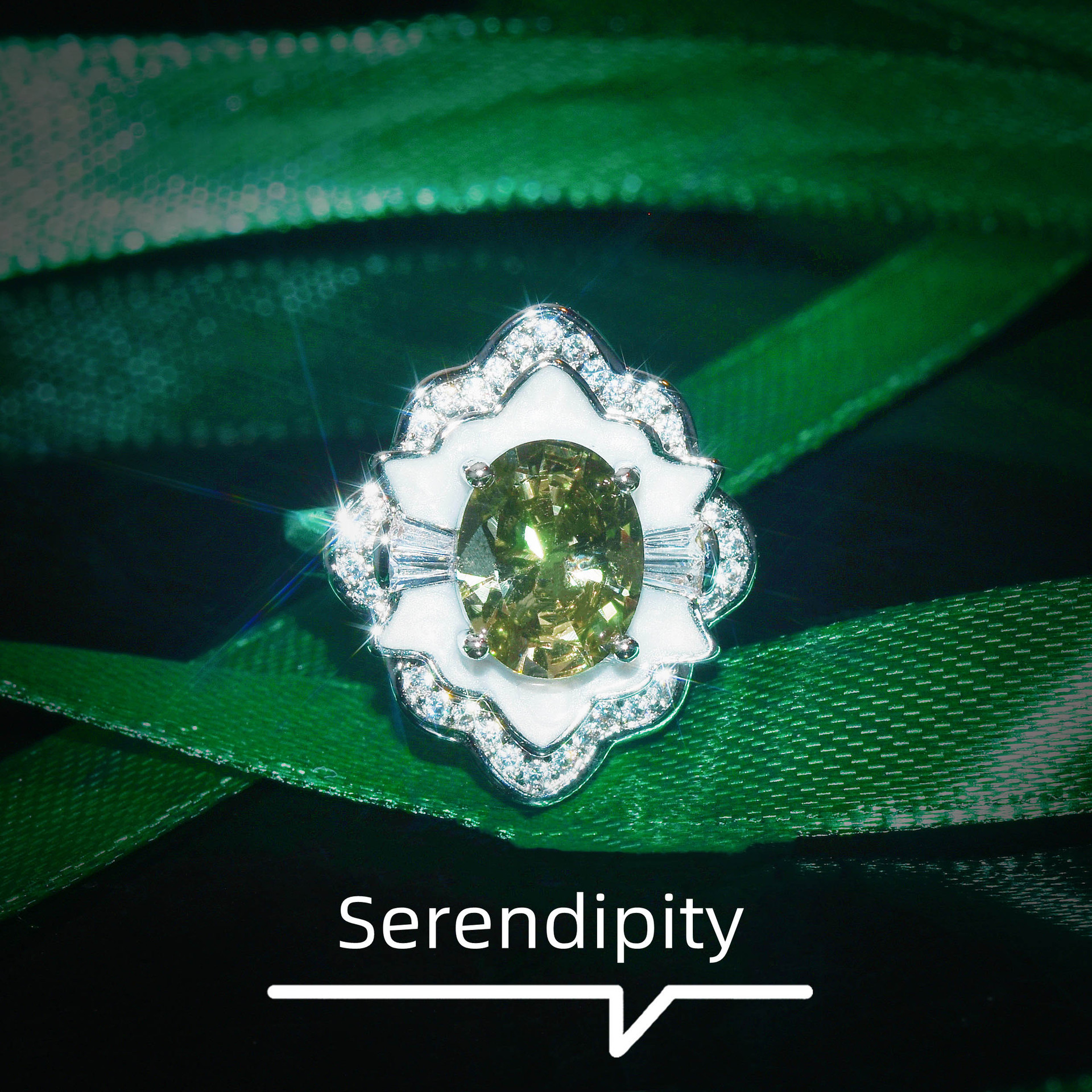 直播新款创意仿天然贝壳橄榄石戒指引流福利彩宝饰品批发一件代发