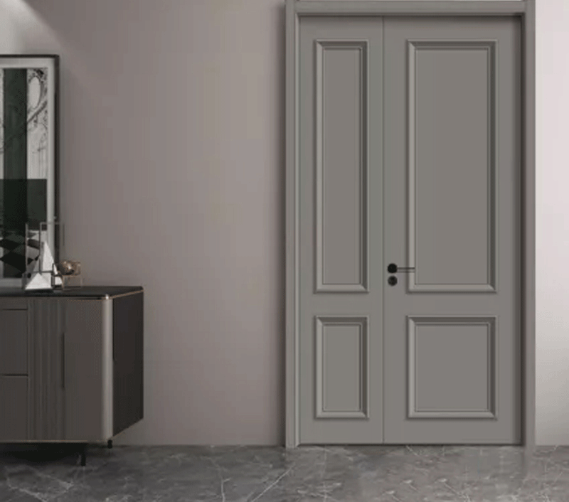 莫兰迪橡木烤漆门实木门室内隔音房间卧室门免漆生态套装门池板门