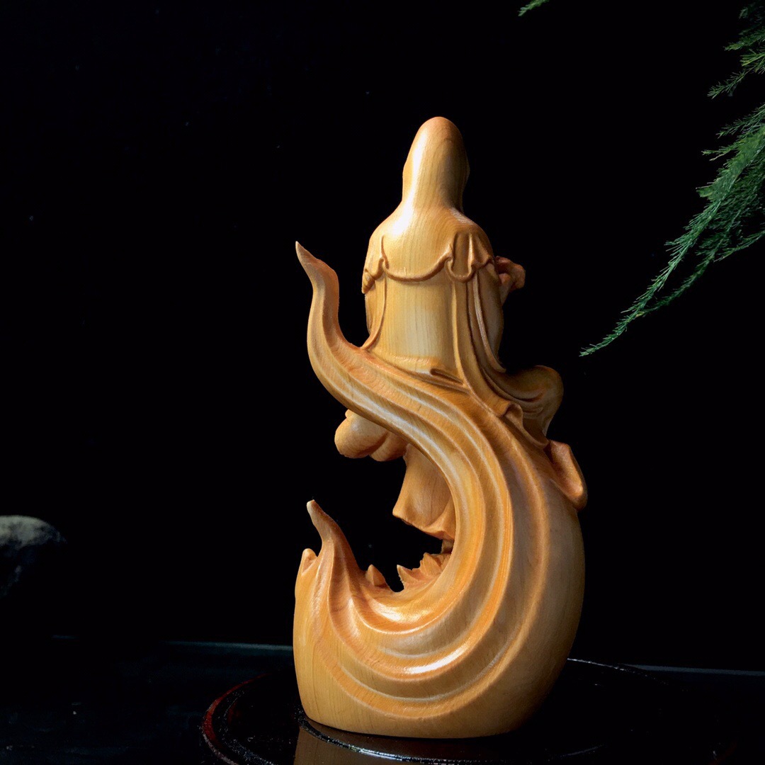 崖柏木火焰观音4.5×7.5×15cm摆饰摆件书桌面装饰盘玩工艺厂批发
