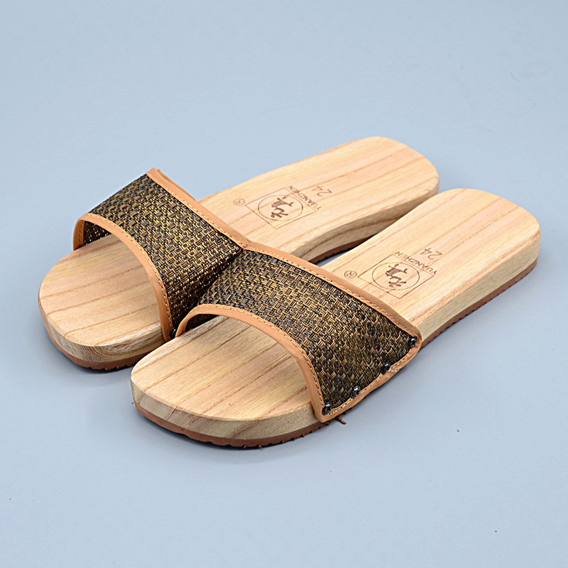 平底木拖鞋居家男女款木鞋防滑木板拖鞋情侣款浴室居家拖鞋