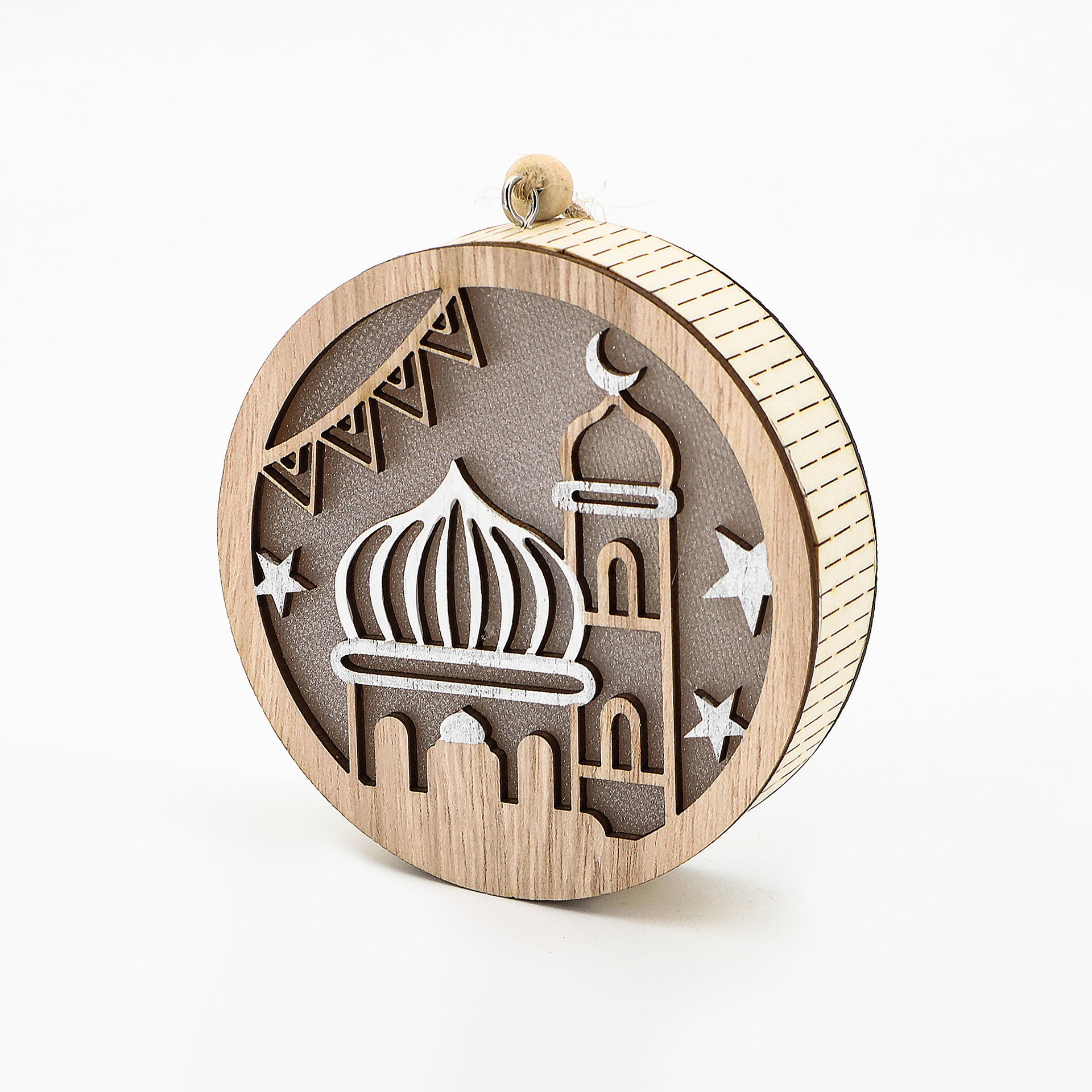 New Muslim Wooden Festival Luminous Pendant Led Pendant Creative Home Ancient and Bang Decoration Gift Decoration