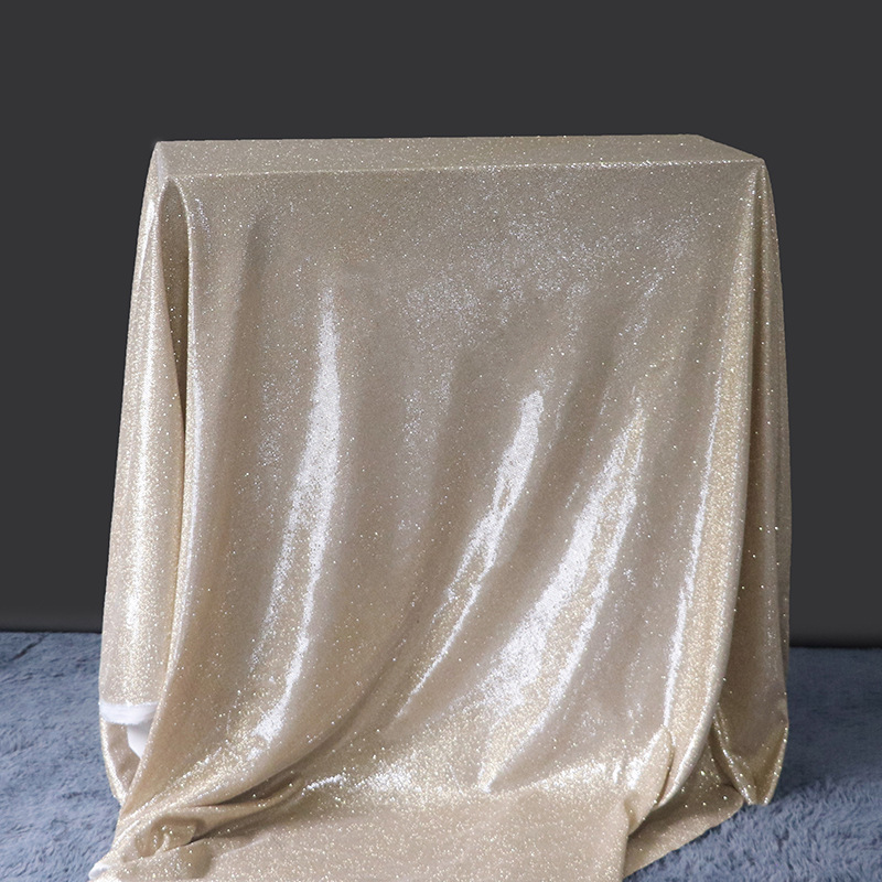 北欧香槟色甜品台桌布婚礼桌子背景装饰拍摄道具布轻奢珠光餐桌布