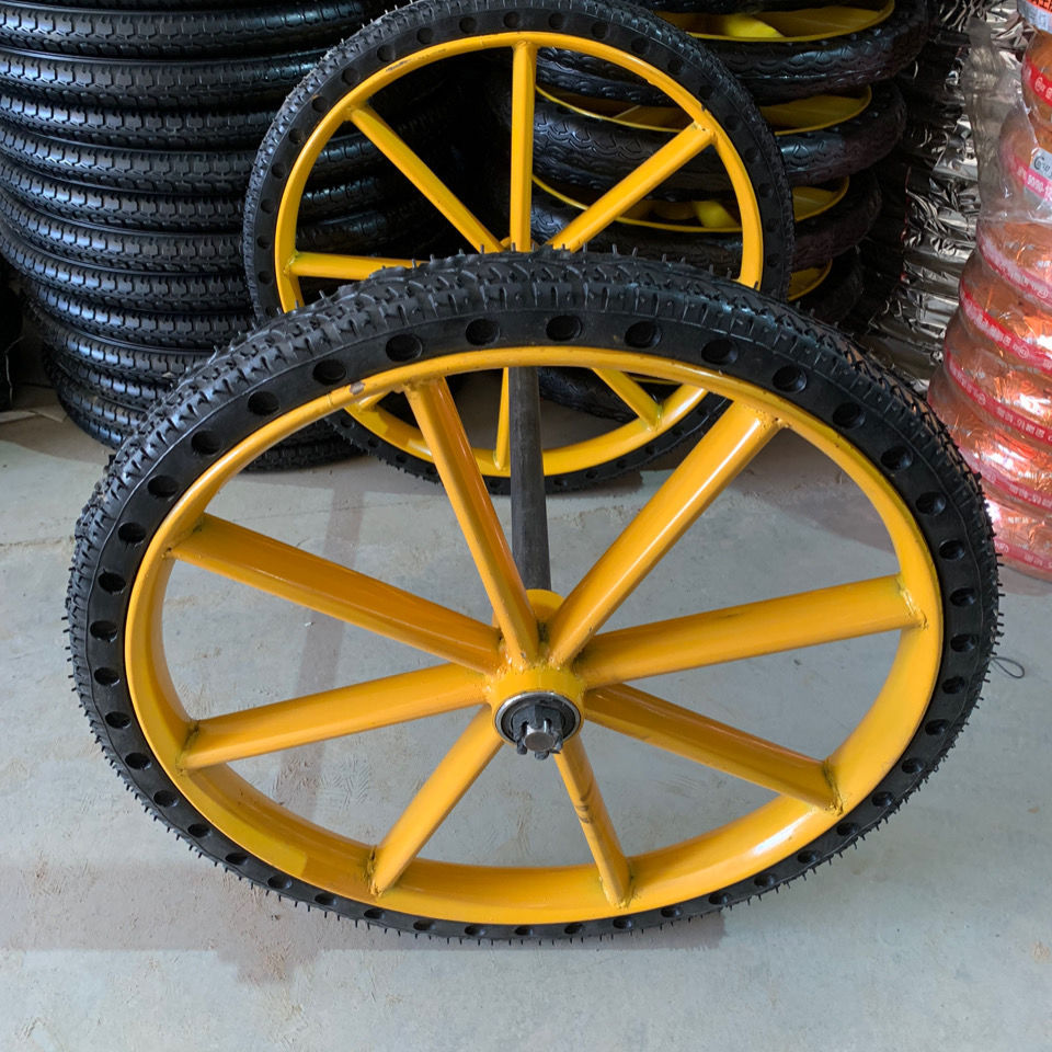 手推车26×21/2实心轮胎发泡胎工地专用力车板车水泥沙浆车一体轮