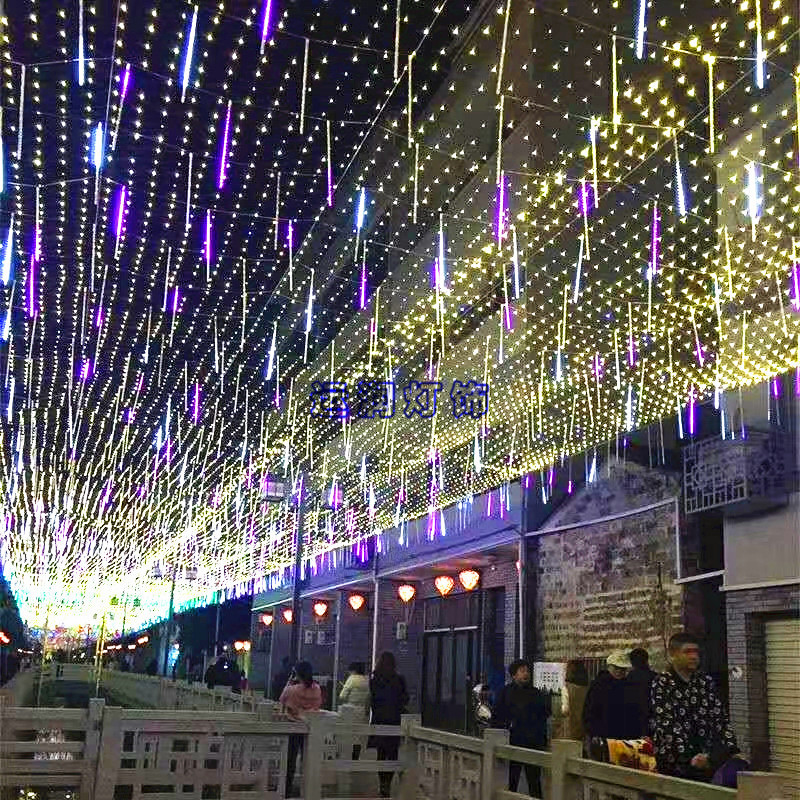 led网灯渔网灯彩灯串满天星户外组合节庆草坪装饰流星灯
